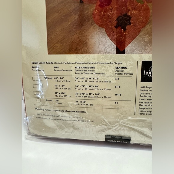 Auburn Sheer “ Spice” Harvest Collection Oblong Tablecloth Fall Thanksgiving - Picture 4 of 5